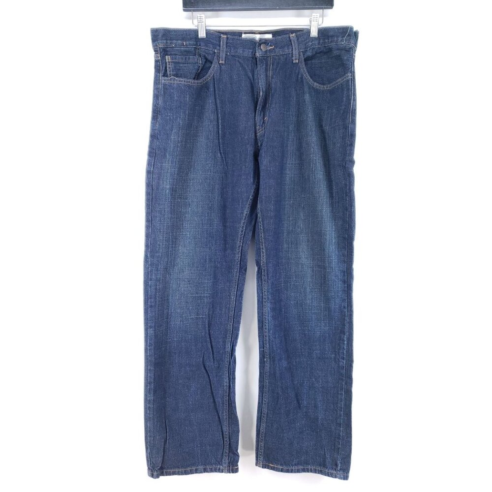 Levis Mens Signature Relaxed Fit Blue Denim Jeans Size 38/32